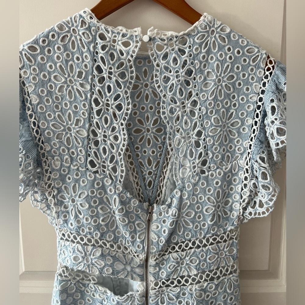 SAYLOR Shanice Eyelet Pinstripe Romper - Picture 7 of 16